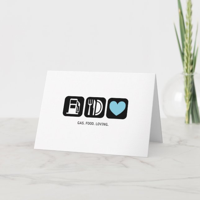 New Baby Card: Gas-Food-Loving (Boy) Card (Front)