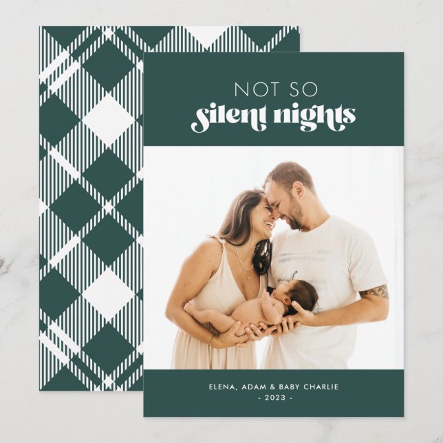 New Baby Christmas Card Not So Silent Nights (Front/Back)