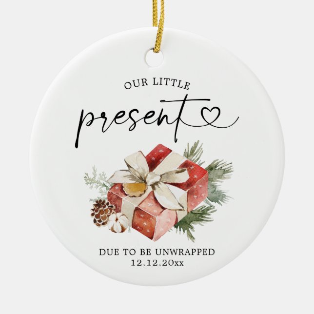 New Baby Christmas Pregnancy Ornament Gift (Front)