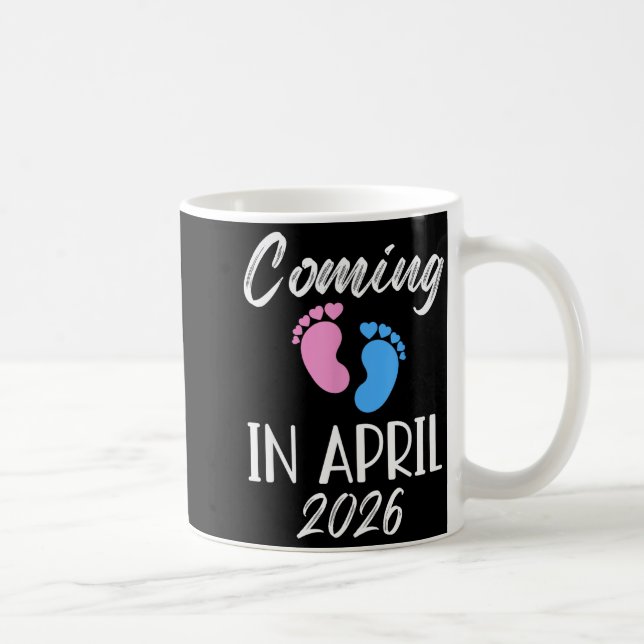New Baby Coming In April 2026 Funny Baby Shower Bo Coffee Mug (Right)