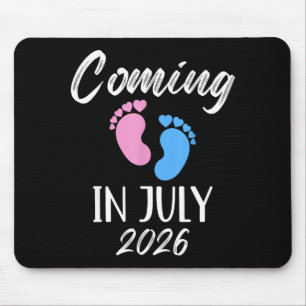 New Baby Coming In July 2026 Funny Baby Shower Boy Mouse Mat