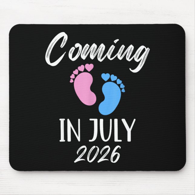 New Baby Coming In July 2026 Funny Baby Shower Boy Mouse Mat (Front)