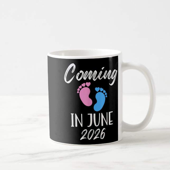 New Baby Coming In June 2026 Funny Baby Shower Boy Coffee Mug (Right)