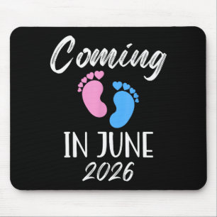 New Baby Coming In June 2026 Funny Baby Shower Boy Mouse Mat