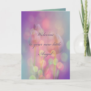 New Baby Congratulations - Bokeh Tulips Card