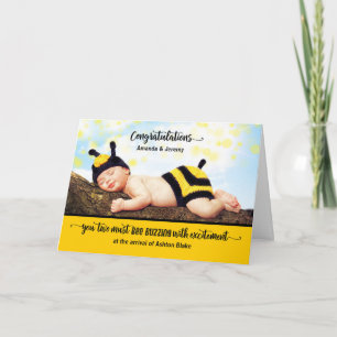 New Baby Congratulations BUZZING with Excitement Card
