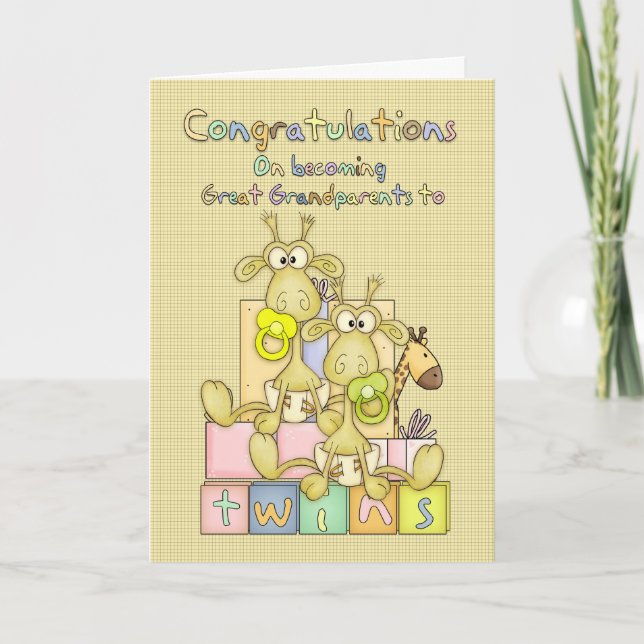 New Baby Congratulations For Great Grandparents - Card (Front)