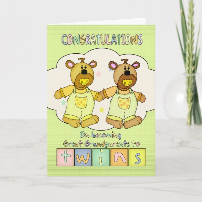 New Baby Congratulations For Great Grandparents - Card (Front)