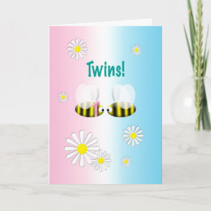 New Baby Congratulations Twins Boy and Girl Card