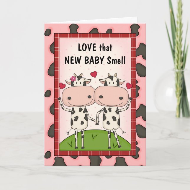 New Baby - Cows for New Parents Card (Front)