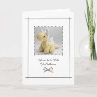 New Baby Crochet Dragon Greetings Card Custom
