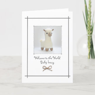 New Baby Crochet Llama Greetings Card Custom