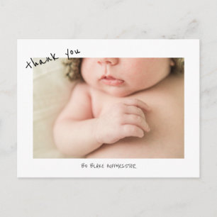New Baby Cute Font Thank You Photo Postcard