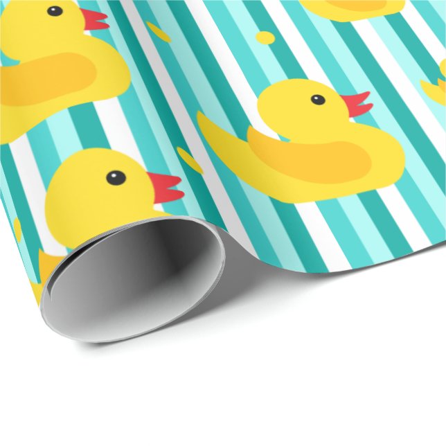 New Baby Cute Rubber Ducks Baby Shower Party Wrapping Paper (Roll Corner)