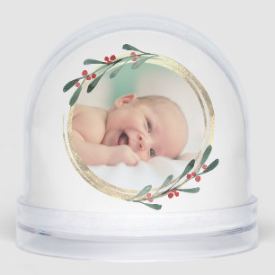 new baby family Christmas Snowglobe