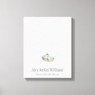 New Baby Fingerprint Balloon Guestbook - Green