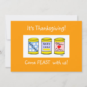 New Baby First Thanksgiving Funny Dinner Invitation
