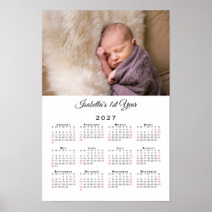 New Baby First Year Photo 2027 Calendar Poster