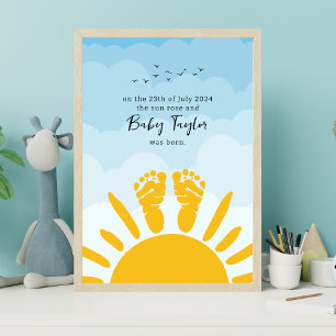 New Baby Footprint Sunshine  Poster