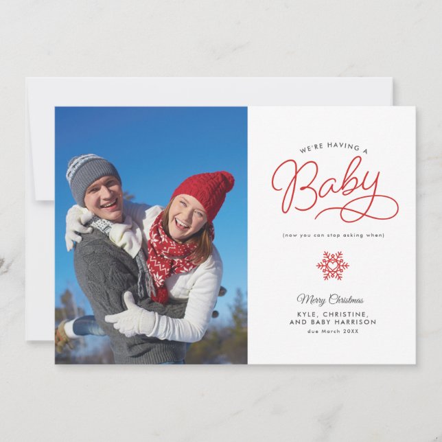 New Baby Funny Christmas Pregnancy Announcement (Front)