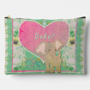New Baby Gear w/Elephant Hearts Print Cut Sew Bag
