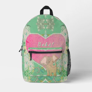 New Baby Gear w/Elephant Hearts Print Cut Sew Bag