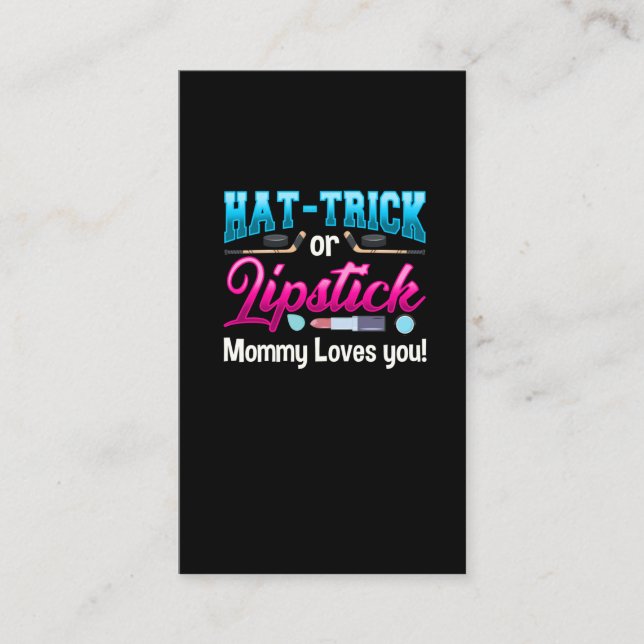 New Baby Gender Reveal Party Ice Hockey Beauty Mom Business Card (Front)