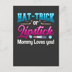 New Baby Gender Reveal Party Ice Hockey Beauty Mum Postcard