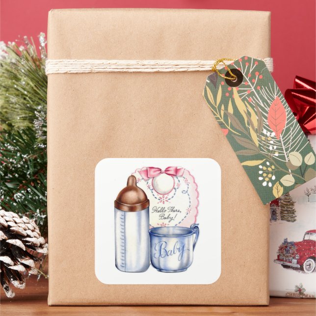 New Baby gift stickers for baskets or scrapbooks (Holiday)