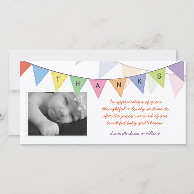 New Baby Gift Thank You Glossy Photocard (Front)