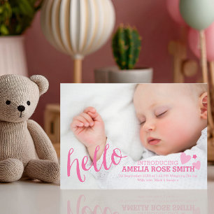 New baby girl announcement/thank you card