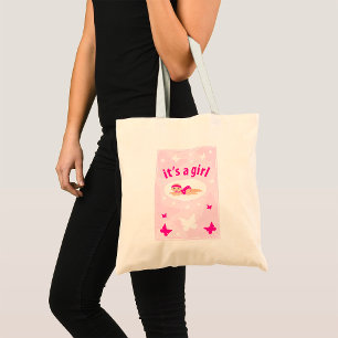 New Baby Girl Announcement Tote Bag