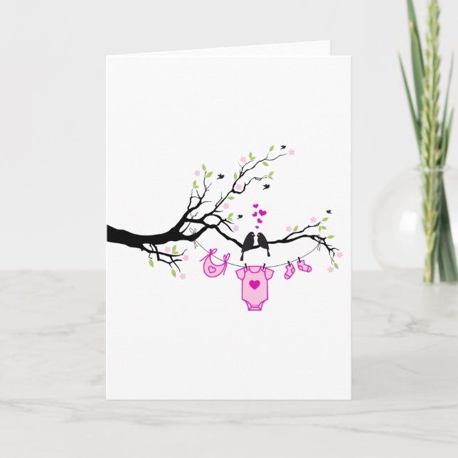 new baby girl, baby shower design invitation (Front)