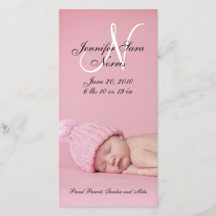 New Baby Girl Birth Announcement Photo Cards