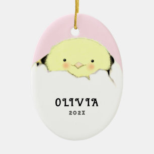 New Baby Girl Ceramic Tree Decoration