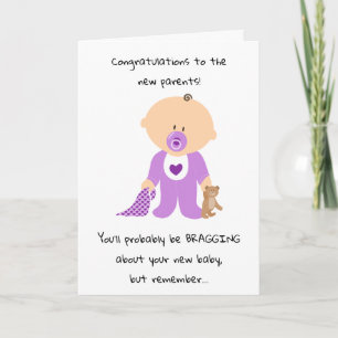 New Baby Girl Change the Subject Congratulations Card