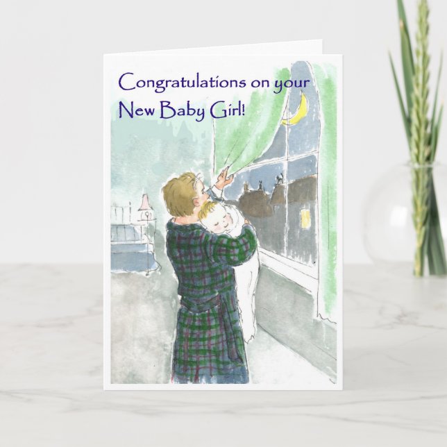 New Baby Girl Congratulations Card (Front)