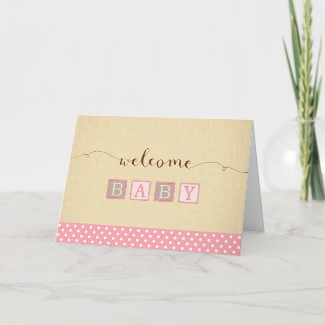 New Baby Girl Congratulations Card (Front)