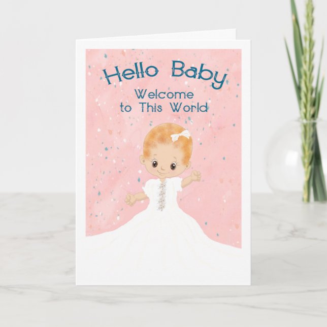 New Baby Girl Congratulations Card (Front)