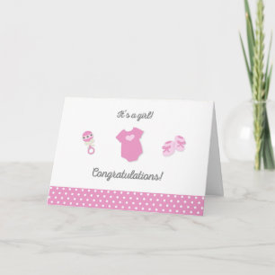 New Baby Girl Congratulations Card