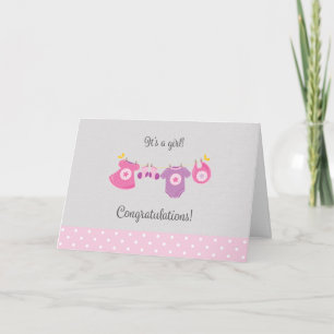 New Baby Girl Congratulations Card