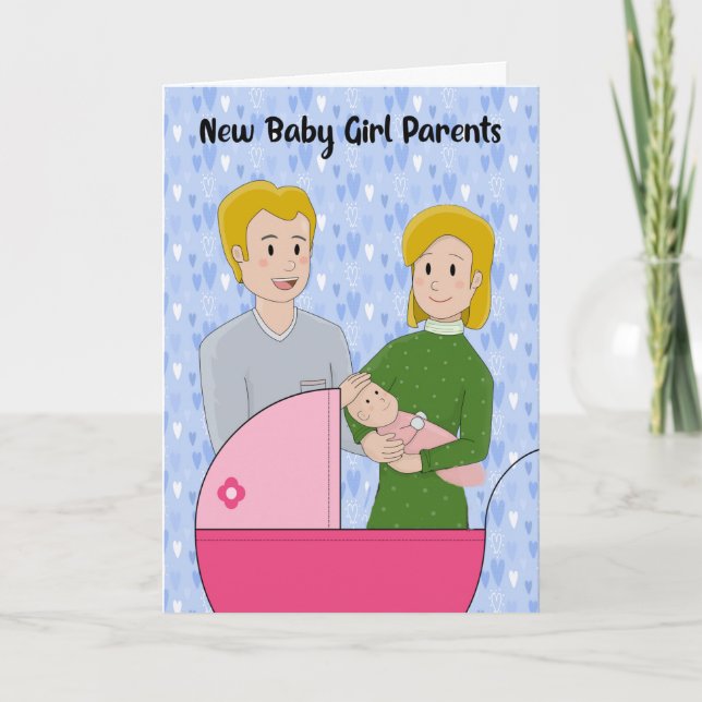 New Baby Girl Congratulations Card (Front)