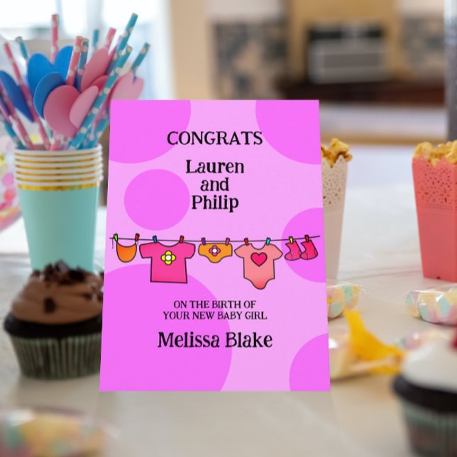 New Baby Girl Congratulations Customisable Card (Creator Uploaded)