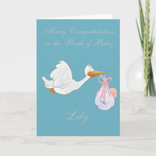 NEW BABY GIRL GREETING CARD