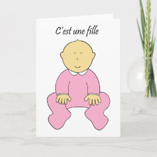 New Baby Girl in French  Announcement