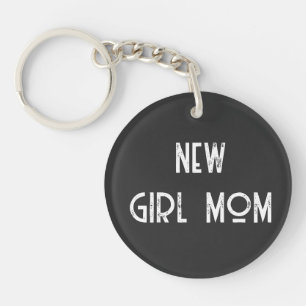 new baby girl mum black Acrylic Keychain