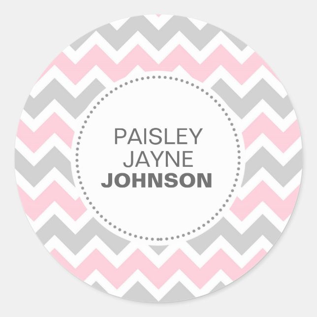 New baby GIRL NAME announcement envelope seal (Front)