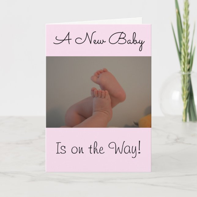 New Baby Girl on the Way Congratulations Card (Front)