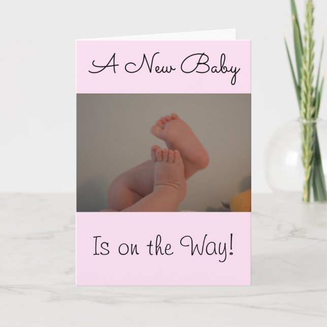 New Baby Girl on the Way Congratulations Card (Front)