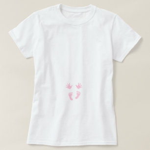 New Baby Girl Pink Hands and Feet Maternity Shirt